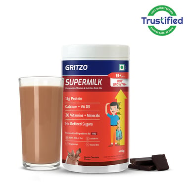 Supermilk Gritzo Growth+ for Boy 13+ years, 400 g Double Chocolate