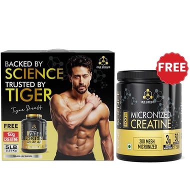 One Science 100% Premium Whey Protein, 5 lb Vanilla Swirl - with Free 150g Creatine