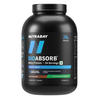 Nutrabay BioAbsorb Whey Protein, 4.4 lb Dark Chocolate
