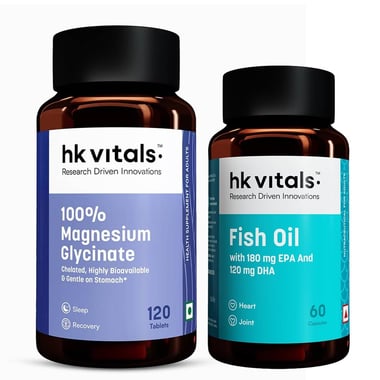 HealthKart HK Vitals Fish Oil 60 caps and 100% Magnesium Glycinate 120 Tabs