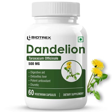 Biotrex Dandelion 500mg,  60 veggie capsule(s) 