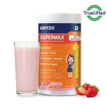 Supermilk Gritzo Growth+ for Girl 7 to 9 years,  400 g  Strawberry 