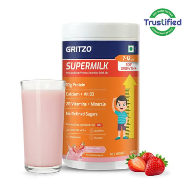 Supermilk Gritzo Growth+ for Boy 7 to 12 years,  400 g  Strawberry 