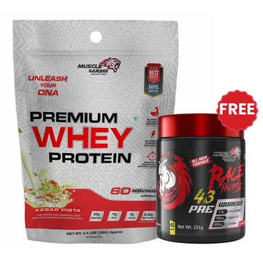 Muscle Garage Premium Whey Protein, 4.4 lb Kesar Pista
