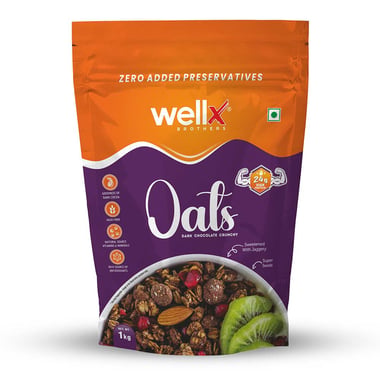 WellX Oats,  1 kg  Dark Chocolate Crunchy 