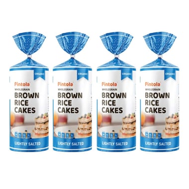 Pintola Wholegrain Brown Rice Cakes,  Lightly Salted (Pack of 4)  130 g 