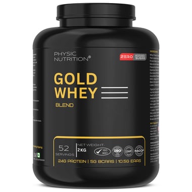 Physic Nutrition Gold Whey Protein Blend, 4.4 lb Kesar Kulfi
