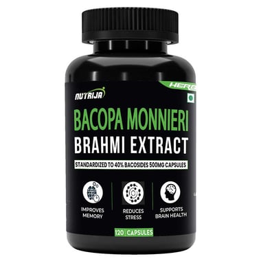 NutriJa Bacopa Monnieri Brahmi Extract, 120 capsules