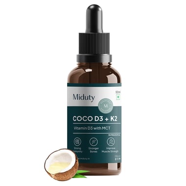 Miduty Coco D3 + K2 with MCT Oil,  50 ml  Unflavoured 