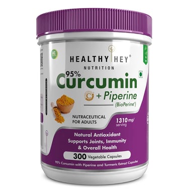 HealthyHey Nutrition Curcumin with Bioperine,  300 veggie capsule(s) 