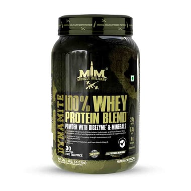 Muscle Military Dynamite 100% Whey Protein Blend,  2.2 lb  Alphonso Mango 