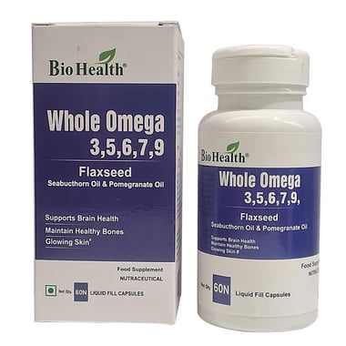 Bio Health Whole Omega 3 5 6 7 9,  60 capsules 