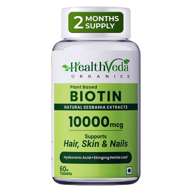 Health Veda Organics Advance Biotin, 60 tablet(s) Unflavoured