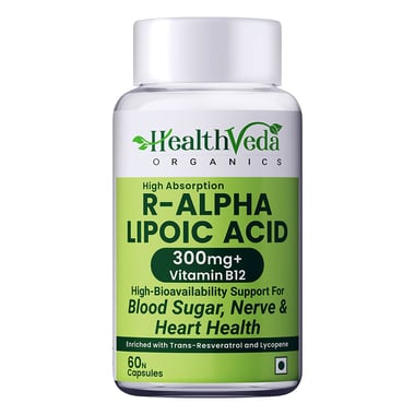 Health Veda Organics R-Alpha Lipoic Acid, 60 capsules