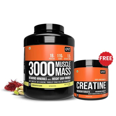 QNT Muscle Mass 3000, 6.6 lb Kesar Kaju Pista