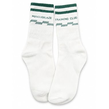 MuscleBlaze Training Club Socks, White Free Size
