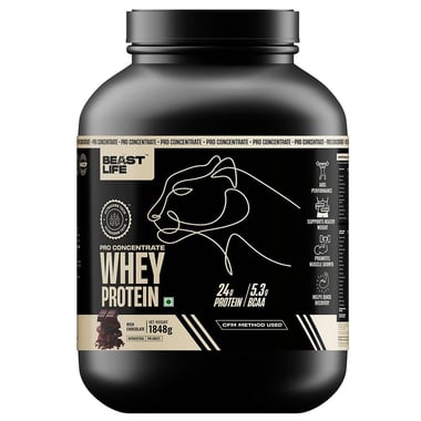 BeastLife Pro Concentrate Whey Protein, 4.07 lb Rich Chocolate