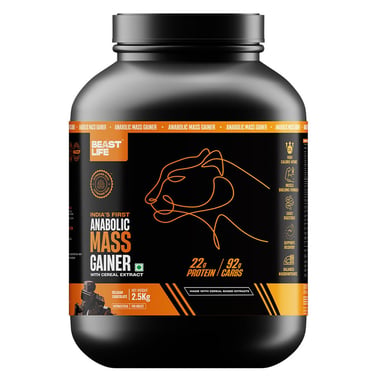 BeastLife Anabolic Mass Gainer,  5.5 lb  Belgian Chocolate 