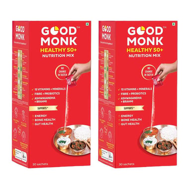 Good Monk Healthy 50+ Nutrition Mix,  Unflavoured (Pack of 2)  30 sachets/pack 