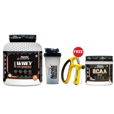 Nutrela Sports Patanjali 100% Whey Performance, 4.4 lb Chocolate Irish with Shaker