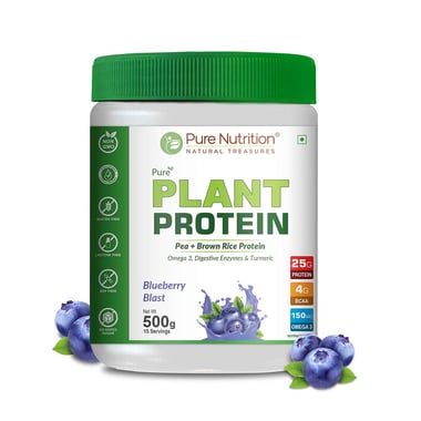 Pure Nutrition Pure Plant Protein, 1.1 lb Blueberry Blast