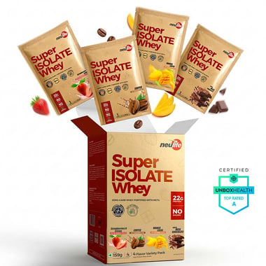 Neulife Super Isolate Whey,  4 sachets/pack  Assorted 