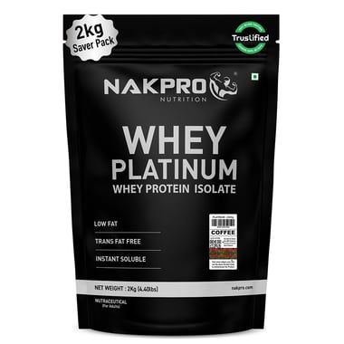 Nakpro Whey Platinum Whey Protein Isolate, 4.4 lb Coffee