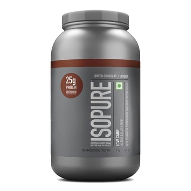 Isopure 100% Whey Protein Isolate,  2.2 lb  Low Carb - Dutch Chocolate 