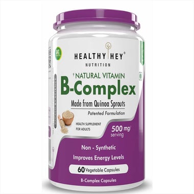 HealthyHey Nutrition Natural Vitamin B-Complex,  60 capsules  Unflavoured 