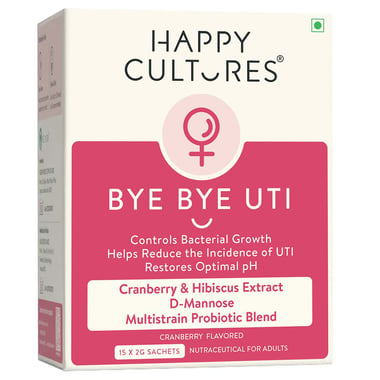 Happy Cultures Bye Bye UTI Cranberry, 15 sachets/pack