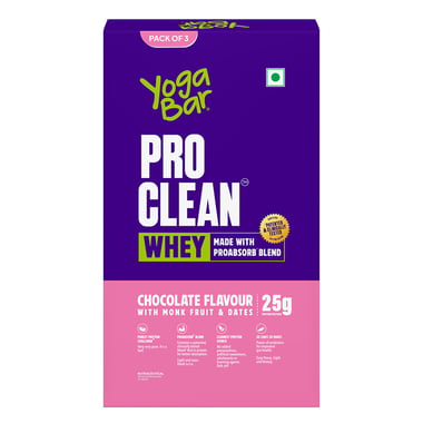 Yogabar Pro Clean Whey,  3 sachets/pack  Chocolate with Monk Fruit & Dates 