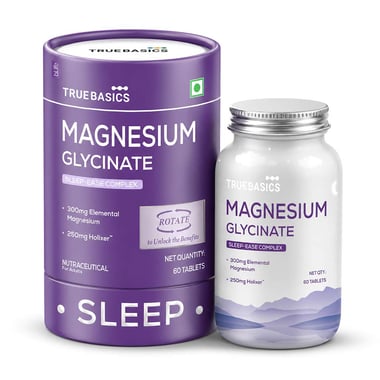 TrueBasics Magnesium Glycinate Sleep-ease Complex,  Unflavoured  60 tablets 