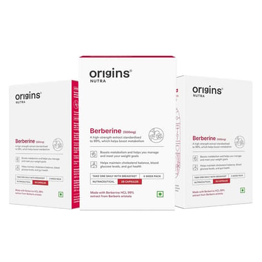 Origins Nutra Berberine 500mg (Pack of 3), 28 capsules