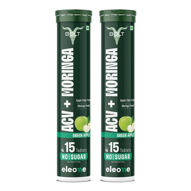 Bolt ACV Moringa, 15 tablet(s) Green Apple (Pack of 2)