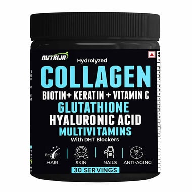 NutriJa Collagen with Glutathione Hyaluronic Acid & DHT Blockers, 240 g Unflavoured