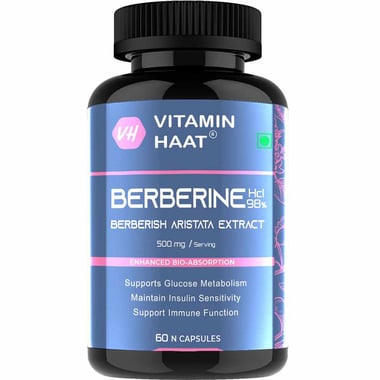Vitaminhaat Berberis Aristata (Berberine Hcl 98%) 500mg,  60 capsules 