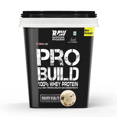 Rawsome Pharm PRO BUILD 100% Whey Protein,  4.4 lb  Rabri Kulfi 