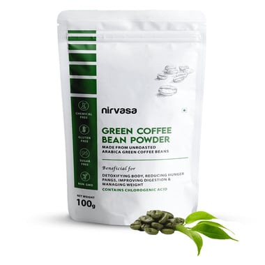 Nirvasa Green Coffee Bean Powder, 100 g Unroasted