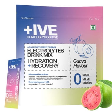 Curiously +IVE Electrolytes Drink Mix Hydration + Recovery, 20 sachets/pack Guava