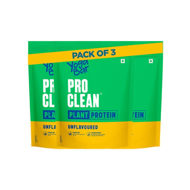 Yogabar Pro Clean Plant Protein, 1.1 lb Unflavoured (Pack of 3)