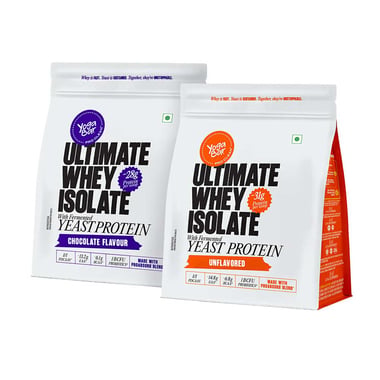 Yogabar Ultimate Whey Isolate Combo Pack,  1.1 lb  Chocolate & Unflavoured 