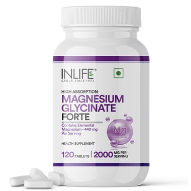 INLIFE Magnesium Glycinate Forte 2000mg, Unflavoured 120 tablet(s)