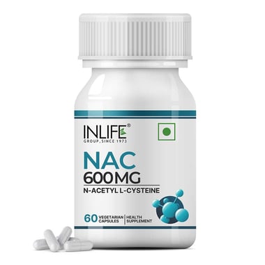 INLIFE N Acetyl Cysteine NAC 600mg,  60 veggie capsule(s) 