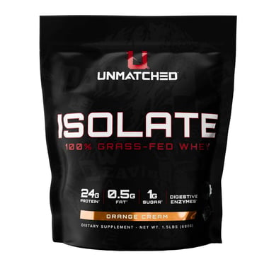 Unmatched Isolate Grass-Fed Whey Protein,  1.5 lb  Orange Cream 