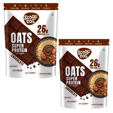 Scoopeat 26g Super Protein Oats, 400 g Chocolate (Pack of 2)