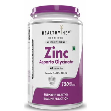 HealthyHey Nutrition Zinc Glycinate, 120 capsules