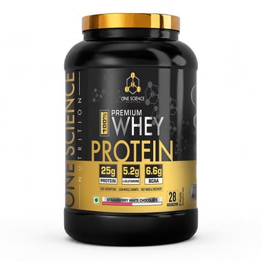 One Science 100% Premium Whey Protein,  2 lb  Strawberry White Chocolate 