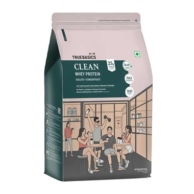 TrueBasics Clean Whey Protein (Isolate + Concentrate), 2.2 lb Salted Dark Chocolate