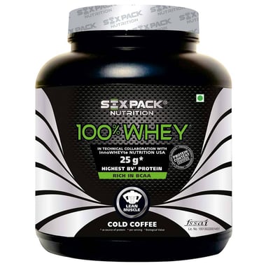 Six Pack Nutrition 100% Whey,  4.4 lb  Cold Coffee 