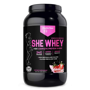 Nutrition Planet She Whey with Added DigeZyme, 2 lb Strawberry Smoothie